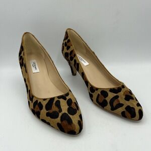 L K Bennett London Classic Court Pump Womens 7 Leopard Kitten Heel Calf Helga 37